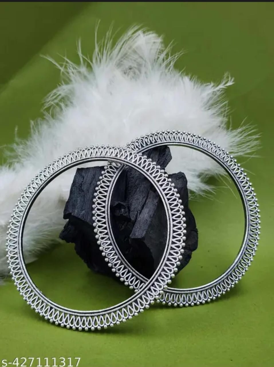 New oxodize german silver brass banglas new stock random size 2.6 & 2.8